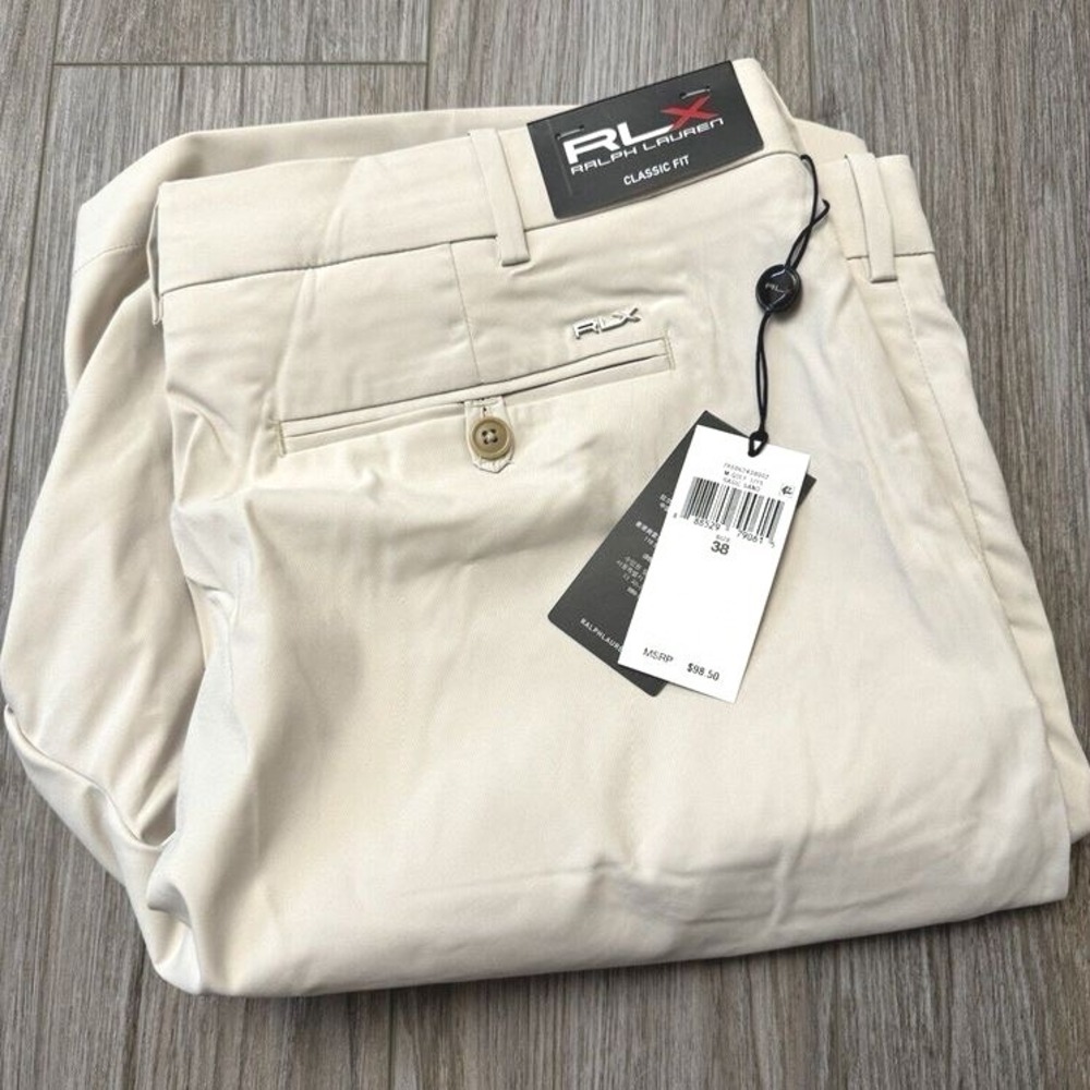 RLX Ralph Lauren Mens 38 Classic Fit Tan Sand Performance‎ Golf Shorts NEW